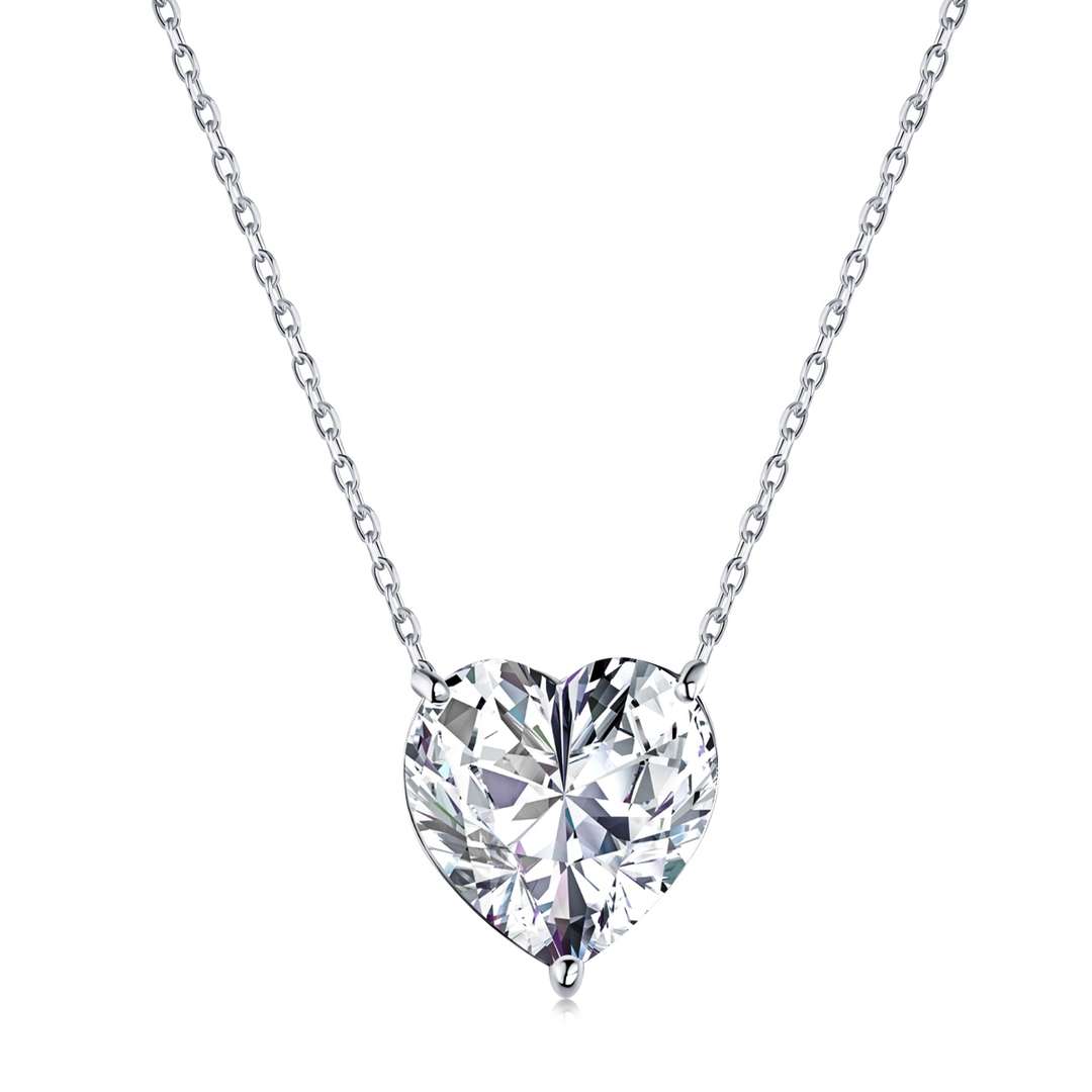 [Love's Uplift]6.0 carat Radiant Heart Shape Necklace