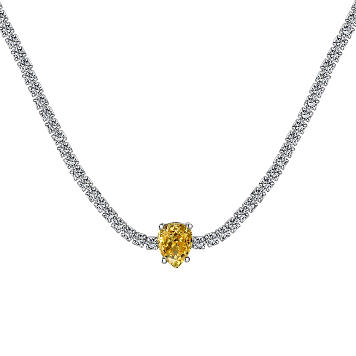 [Love's Uplift]1.0 carat Unique Pear Cut Tennis Necklace