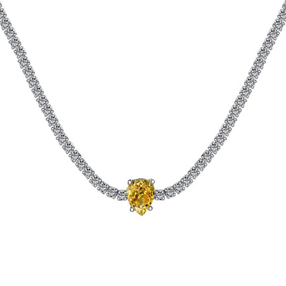 [Love's Uplift]1.0 carat Unique Pear Cut Tennis Necklace