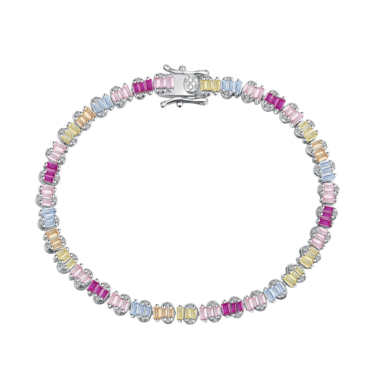 [Love's Uplift]Delicate Colorful Emerald Cut Party Bracelet