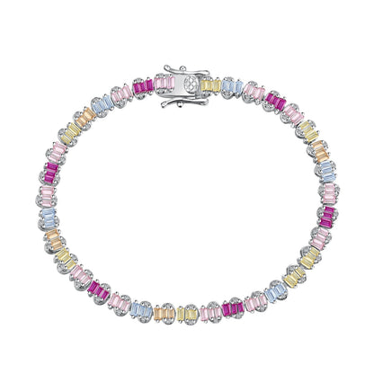 [Love's Uplift]Delicate Colorful Emerald Cut Party Bracelet