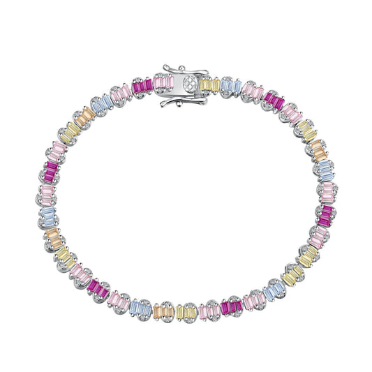 [Love's Uplift]Delicate Colorful Emerald Cut Party Bracelet