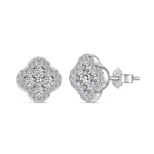 [Love's Uplift]Four-Leaf Clover Flower Shaped Earrings