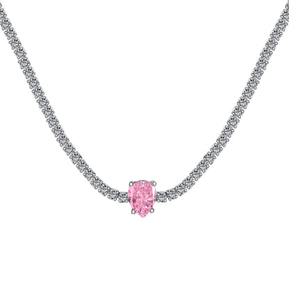 [Love's Uplift]1.0 carat Unique Pear Cut Tennis Necklace
