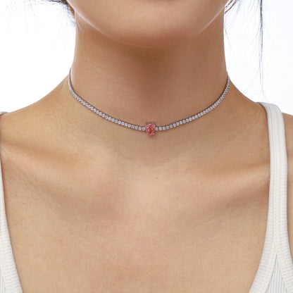 [Love's Uplift]1.0 carat Unique Pear Cut Tennis Necklace
