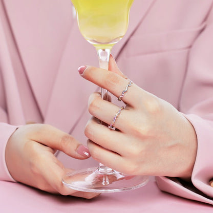 [Love's Uplift]Ornate Vibrant Round Cut Daily Ring