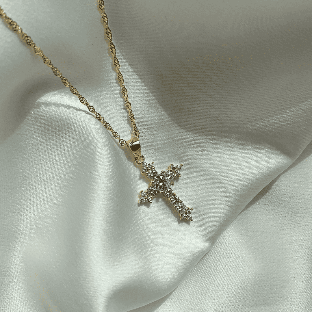 [Love's Uplift]Delicate Cross Shape Necklace
