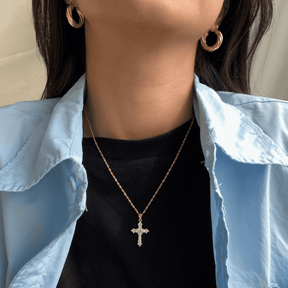 [Love's Uplift]Delicate Cross Shape Necklace