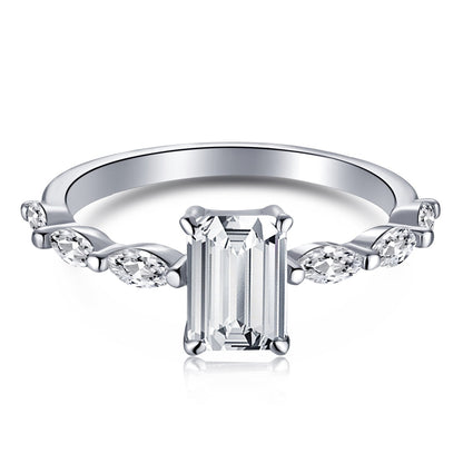 [Love's Uplift]1.0 Carat Dainty Resplendent Radiant Cut Daily Ring