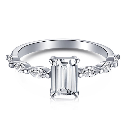 [Love's Uplift]1.0 Carat Dainty Resplendent Radiant Cut Daily Ring