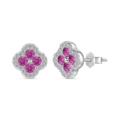 [Love's Uplift]Four-Leaf Clover Flower Shaped Earrings