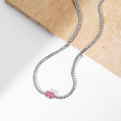 [Love's Uplift]1.0 Carat Shining Oval Cut Necklace
