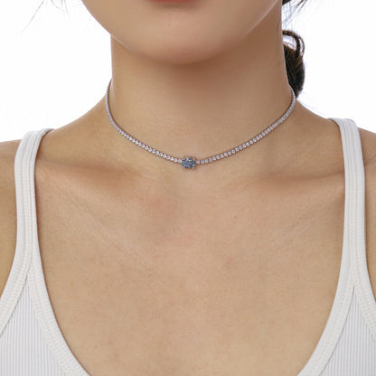 [Love's Uplift]1.0 Carat Shining Oval Cut Necklace