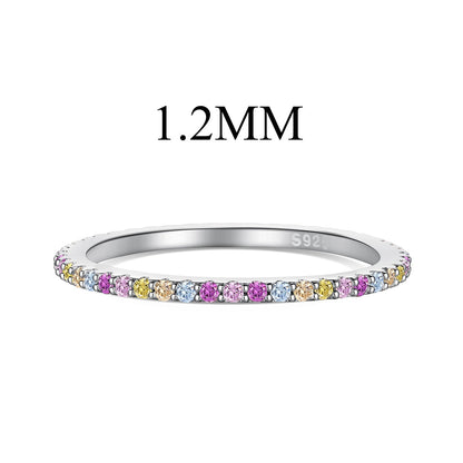[Love's Uplift]Ornate Colorful Round Cut Tennis Ring