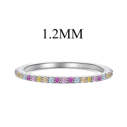 [Love's Uplift]Ornate Colorful Round Cut Tennis Ring
