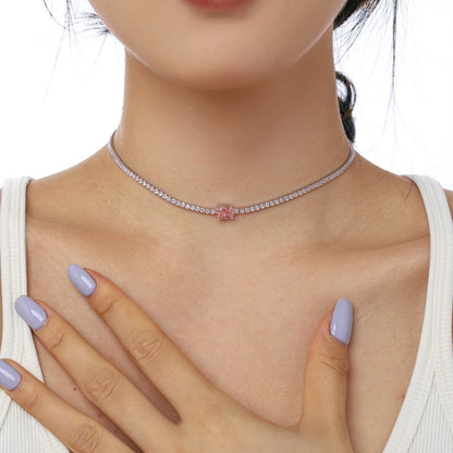 [Love's Uplift]1.0 Carat Shining Oval Cut Necklace