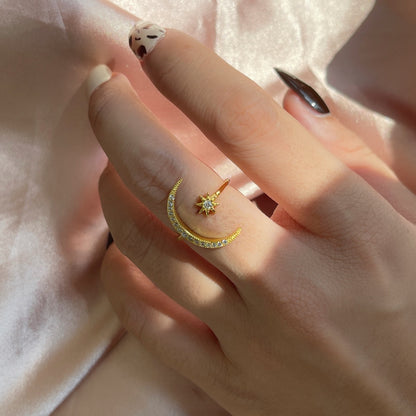 [Love's Uplift]Eternity Moon & Star Ring