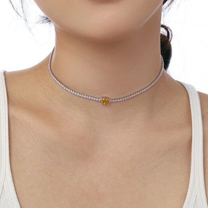 [Love's Uplift]1.0 Carat Shining Oval Cut Necklace