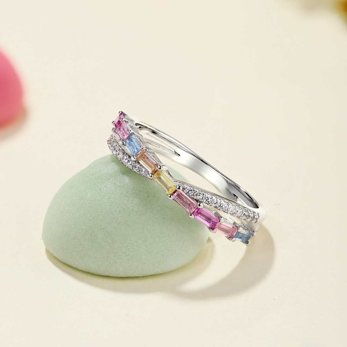 [Love's Uplift]Energetic Elegant Radiant Cut Party Ring