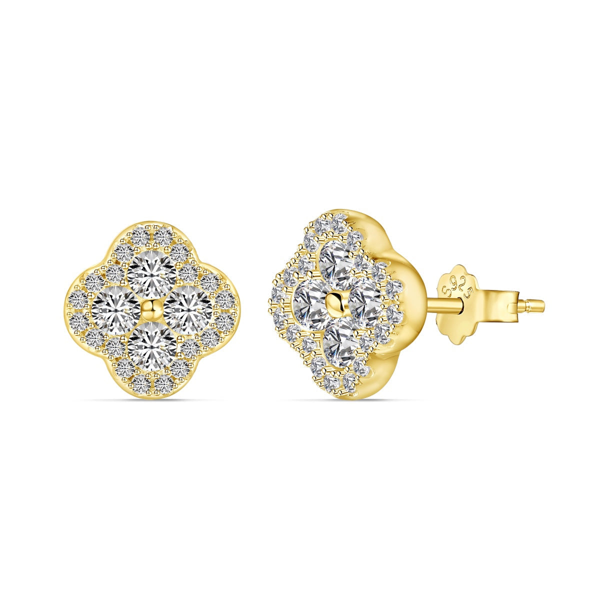 [Love's Uplift]Four-Leaf Clover Flower Shaped Earrings