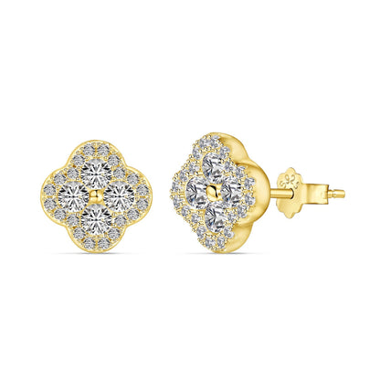 [Love's Uplift]Four-Leaf Clover Flower Shaped Earrings