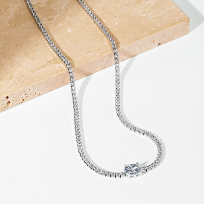 [Love's Uplift]1.0 Carat Shining Oval Cut Necklace