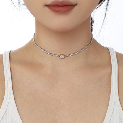 [Love's Uplift]1.0 Carat Shining Oval Cut Necklace