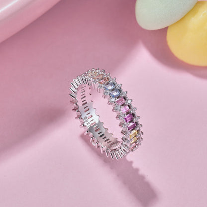 [Love's Uplift]Splashy Ornate Emerald Cut Cocktail Ring