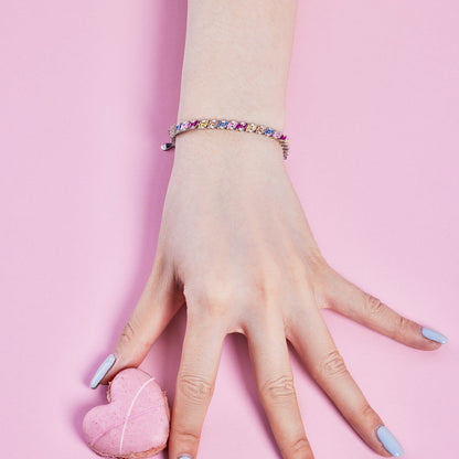 [Love's Uplift]Ornate Sparkling Multi Cut Party Bracelet