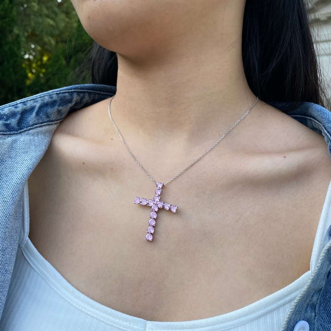 [Love's Uplift]Radiant Cross Shape Necklace