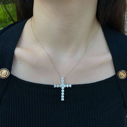 [Love's Uplift]Radiant Cross Shape Necklace