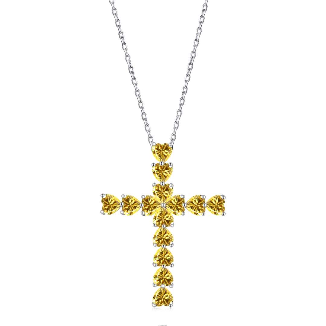 [Love's Uplift]Radiant Cross Shape Necklace
