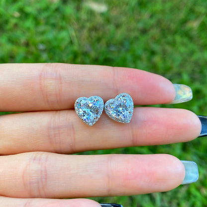 [Love's Uplift]Sparkling Heart Shape Lover Earrings