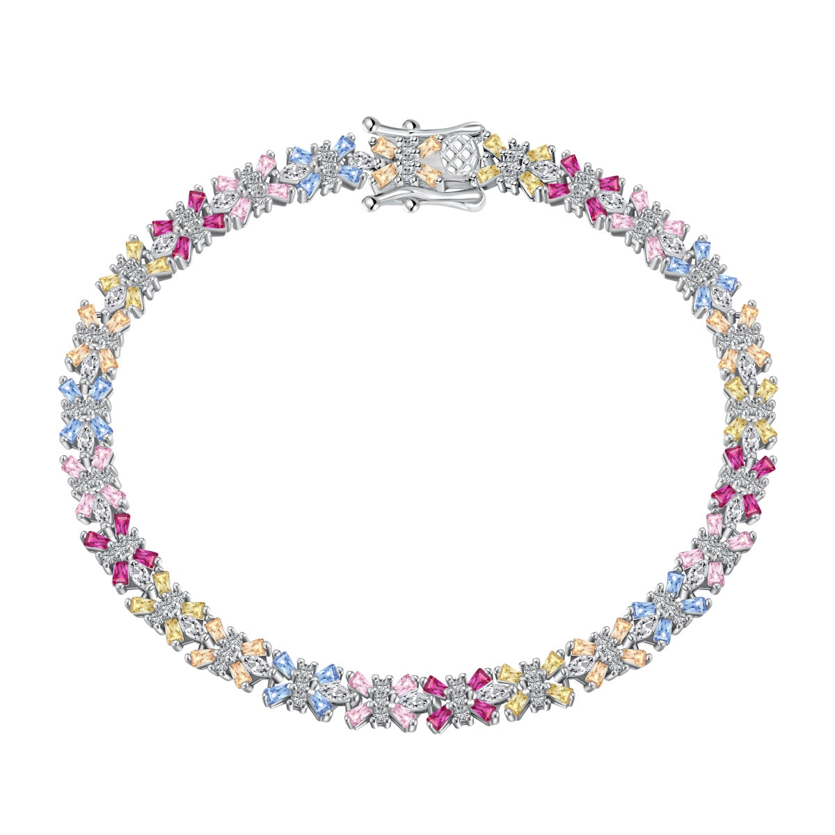 [Love's Uplift]Radiant Colorful Emerald Cut Party Bracelet