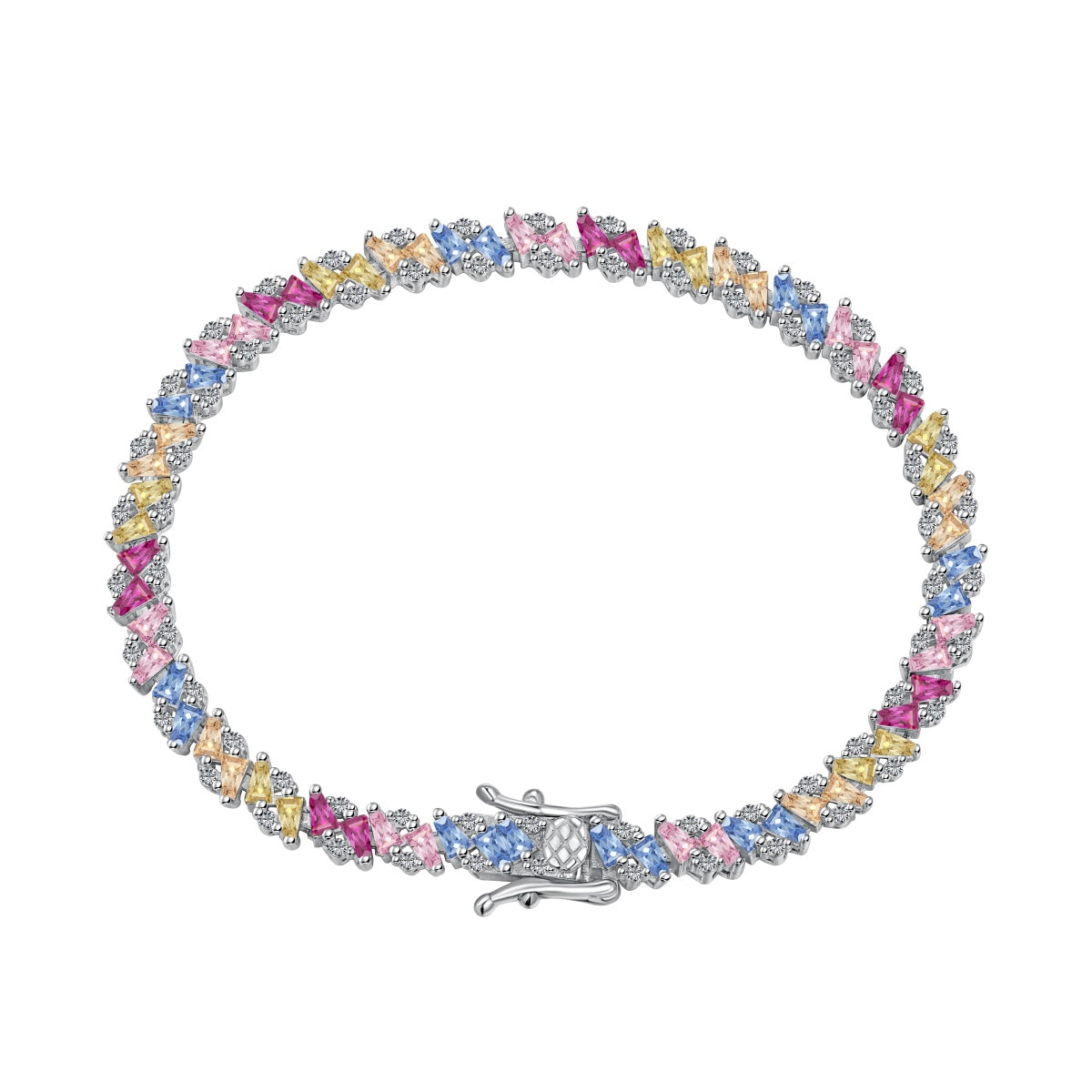 [Love's Uplift]Ornate Sparkling Multi Cut Party Bracelet