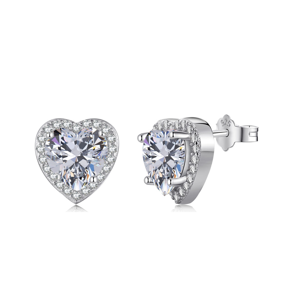 [Love's Uplift]Sparkling Heart Shape Lover Earrings