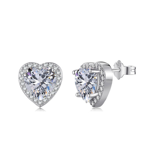 [Love's Uplift]Sparkling Heart Shape Lover Earrings