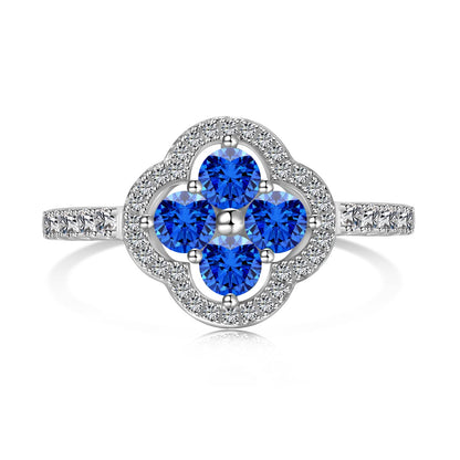 [Love's Uplift]Four Leaf Clover Flower Design Ring