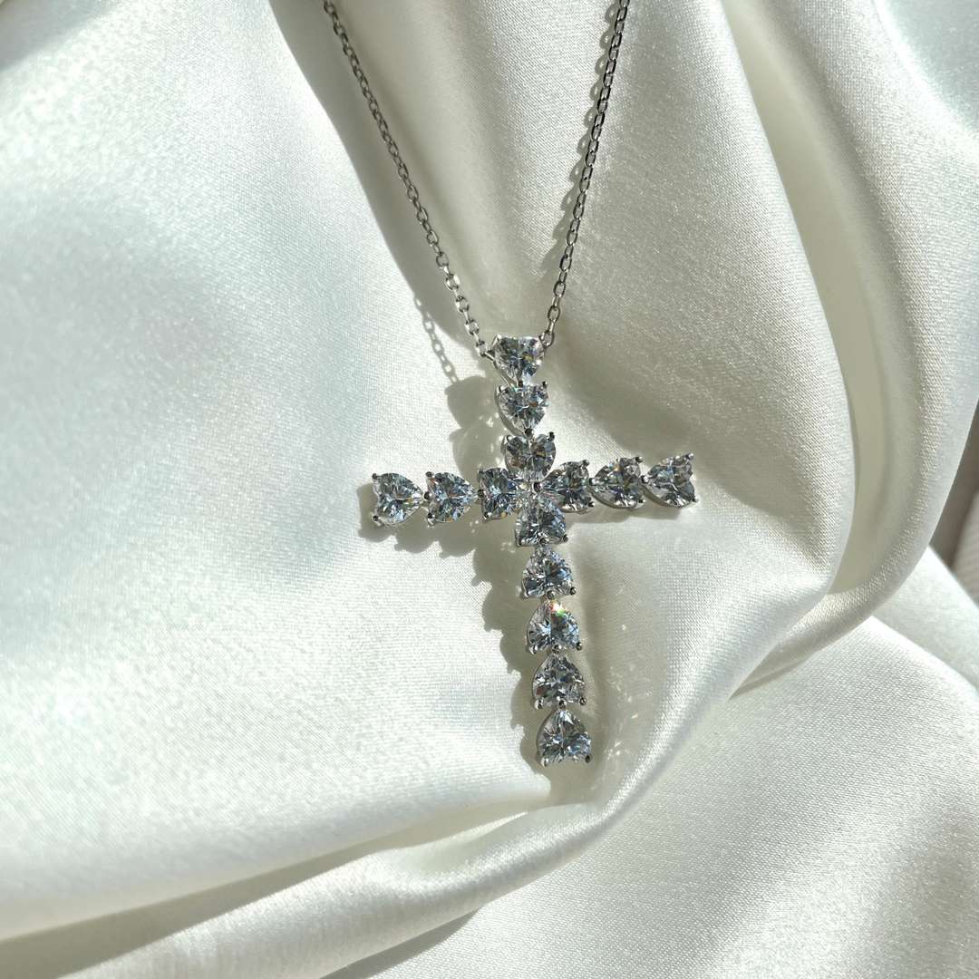 [Love's Uplift]Radiant Cross Shape Necklace
