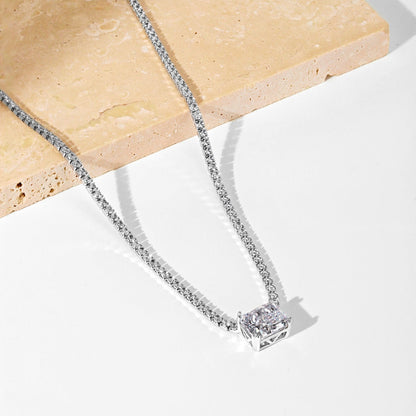 [Love's Uplift]4.0 Carat Elegant Radiant Cut Necklace