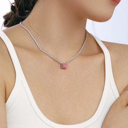 [Love's Uplift]4.0 Carat Elegant Radiant Cut Necklace