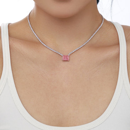 [Love's Uplift]4.0 Carat Elegant Radiant Cut Necklace