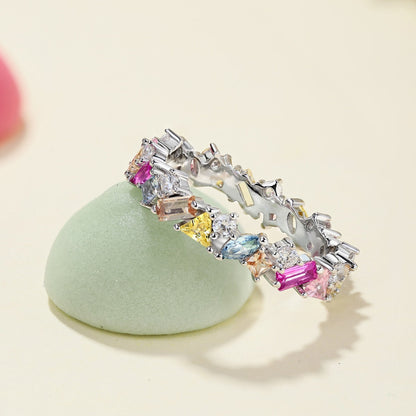 [Love's Uplift]Dazzling Polychromatic Multi cut Daily Ring