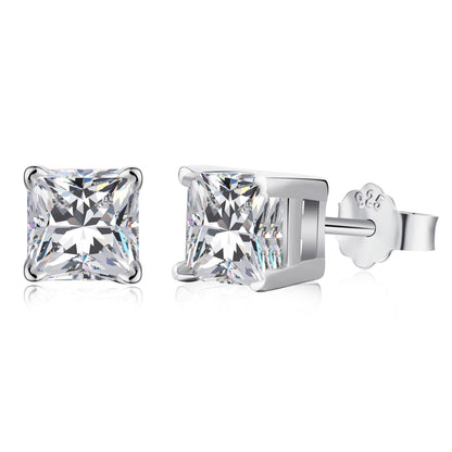 [Love's Uplift]1.0 Carat Radiant Princess Cut Wedding Earrings