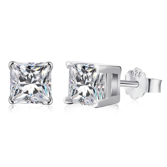 [Love's Uplift]1.0 Carat Radiant Princess Cut Wedding Earrings