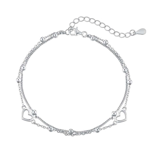 [Love's Uplift]Dainty Double Layer Love Heart Bracelet