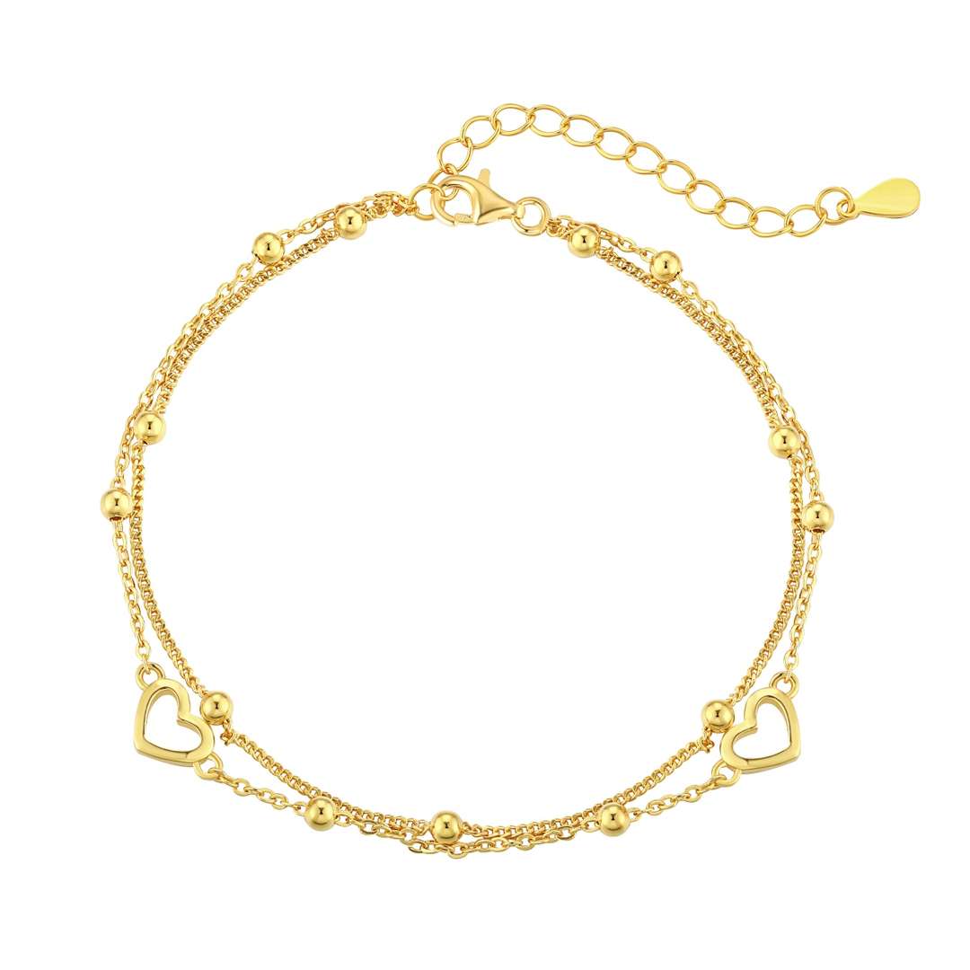 [Love's Uplift]Dainty Double Layer Love Heart Bracelet