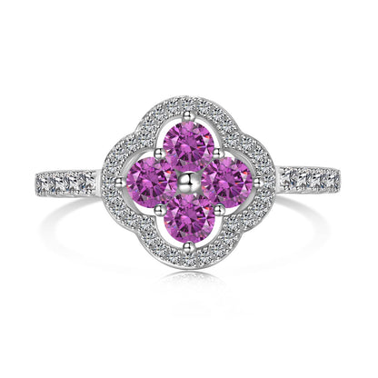 [Love's Uplift]Four Leaf Clover Flower Design Ring