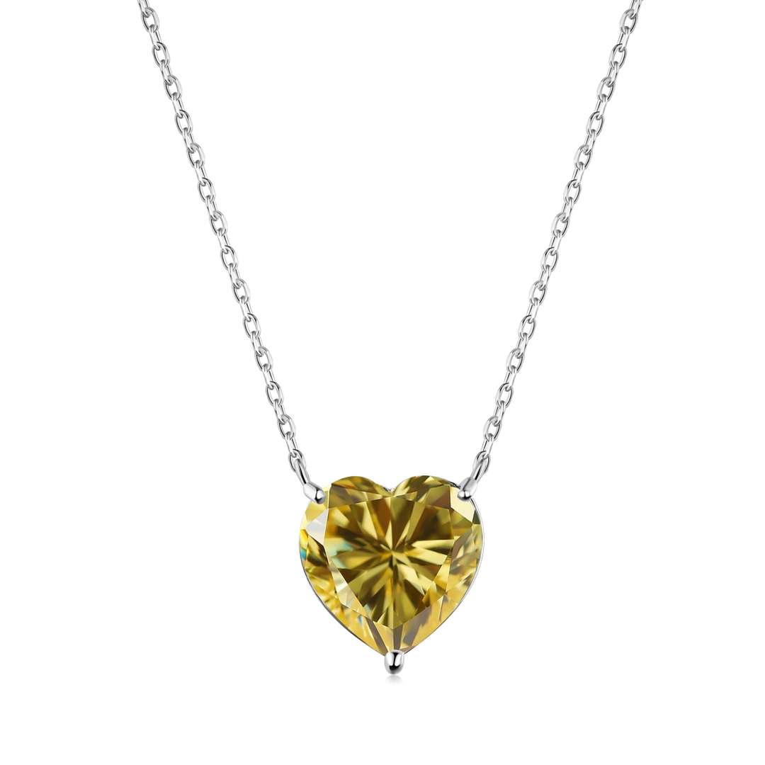 [Love's Uplift]6.0 carat Radiant Heart Shape Necklace
