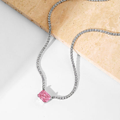 [Love's Uplift]4.0 Carat Elegant Radiant Cut Necklace